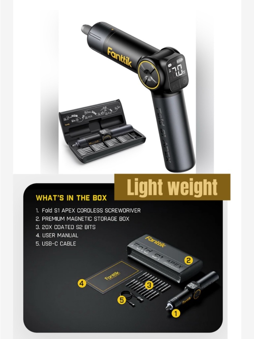 Fanttik Fold S1 APEX Deluxe Cordless Screwdriver set $129